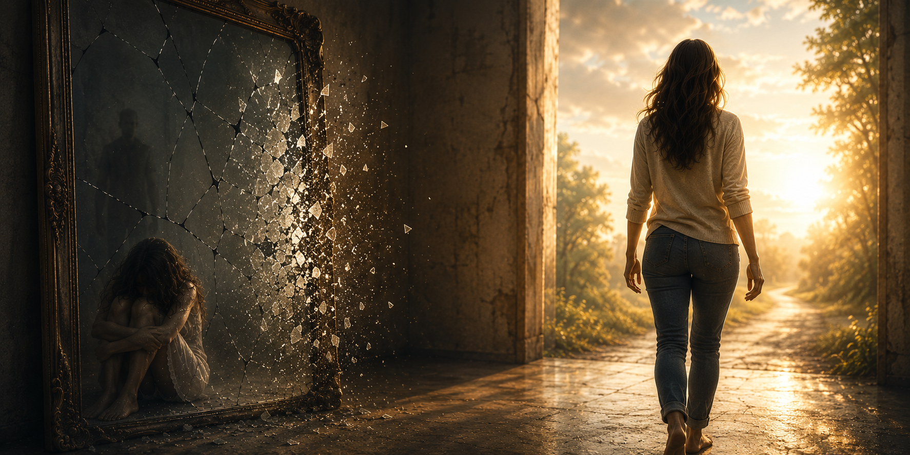 girl walking away